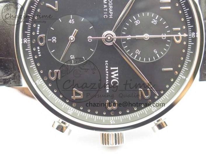 MIROTIME 0325 Portuguese Chrono IW371609 ZF 1:1 Best Edition Black Dial on Black Leather Strap A SmartChoice 7100
